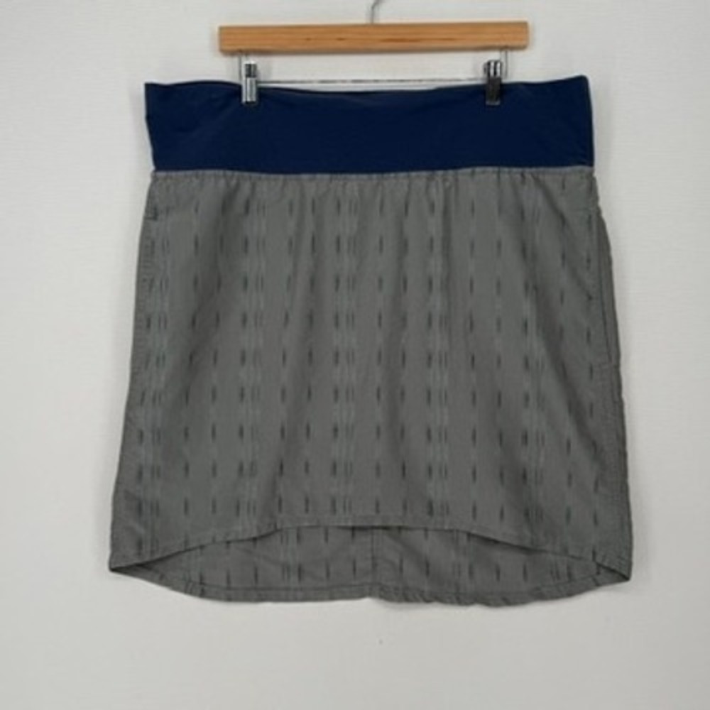 Horny Toad Skirt Womens XL Grey Blue Ikat Stripe Gorpcore Hiking Utility Travel